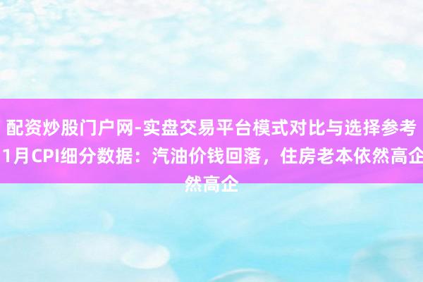 配资炒股门户网-实盘交易平台模式对比与选择参考 1月CPI细分数据：汽油价钱回落，住房老本依然高企