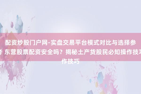 配资炒股门户网-实盘交易平台模式对比与选择参考 东营股票配资安全吗？揭秘土产货股民必知操作技巧