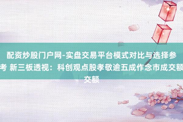 配资炒股门户网-实盘交易平台模式对比与选择参考 新三板透视：科创观点股孝敬逾五成作念市成交额